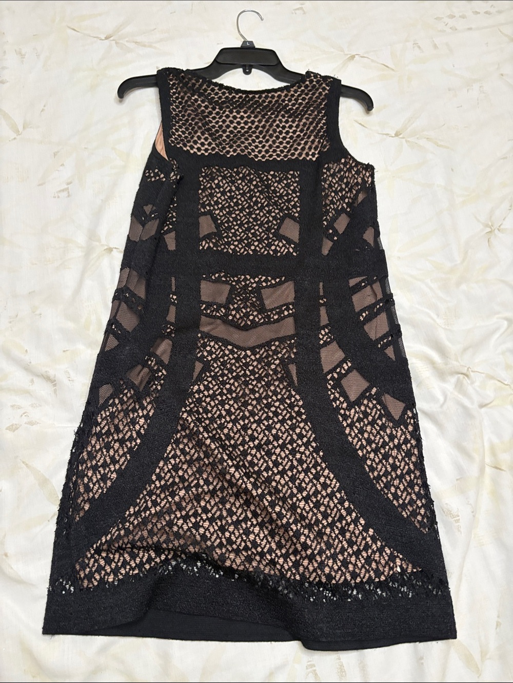 Zara Woman Black Crochet Overlay with Nude Lining - Picture 4 of 4